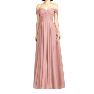 Dessy Collection Lux Off The Shoulder Chiffon Gown